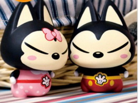 Black Medium Size Couple Shape Action Figure
