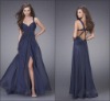 La Femme 2011 Hotsale Free Shipping Chiffon Long Popular Bridesmaid Lady Party Dress P0591