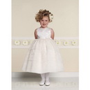 Sleeveless Sweetheart Neckline A-Line Tea-Length Flowergirl Dress