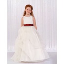 Oriental Satin/voile/chiffon/embroider/bead Flower Girl Dress