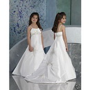 Custom-Made White Bridal Wedding Gown Flower Girl Dress