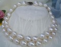 GENUINE 2ROW 11-12MM SOUTH SEA WHITE PEARL NECKLACE AAA