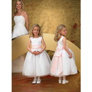 Beautiful Flower Girl Dress Sweet Organza Strappy Appliqued Flower Ribbon