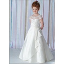 Wholesale Custom-made Short Sleeve A Line Flower Gril Dress FLW91705