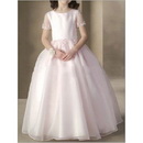 Stunning Satin Embroidered Flower Girl's Dress