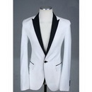 2011 NEW Men's Slim Sexy Top Designed White Suit Black Collar Size S M L JK25