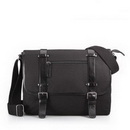 Cool!City Style!Fine New Black Men's Canvas+Genuine Leather Messenger Shoulder Bag-Retail and Wholesale&Free Shipping Worldwide