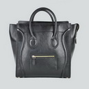 New Arrival Auth Leighton Meester Smiley Luggage Bag In Black Cow Leather Free Shipping