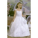 Cap Sleeves Ball Gown Floor-length Flower Girl Dresses Organza