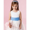 New Style A-line Tea-length Ribbon Scoop-neck Flower Girl Dresses