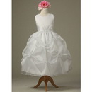 A-line Collar Beads Organza Long Style Flower Girl Dress Freeshipping