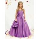 Free Shipping BD584 New Arrival Purple Taffeta Handmade Flowers Flower Girl Dress