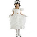Free Shipping Short Sleeve Organza Strap Beading Appliqued Ruffles Zipper Back