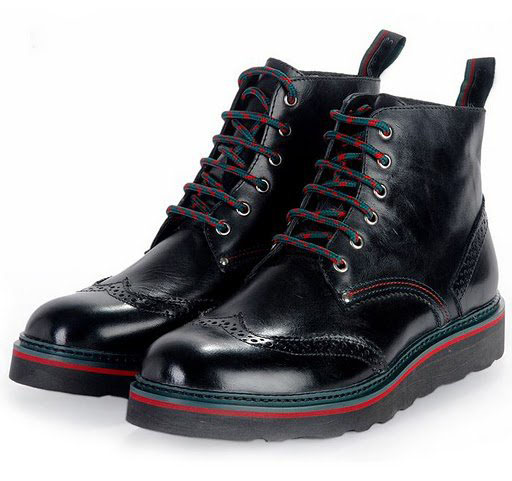 Black Leather With Zippper Men's Casual Boots