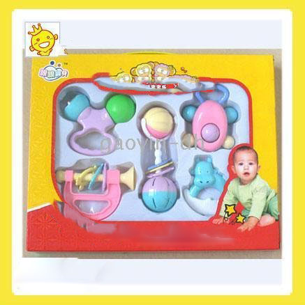 Toys Baby Gift 5 Pcs (5 In1) Plastic Baby Rattle Toys Safety And Protection Puzzl Infant Educational