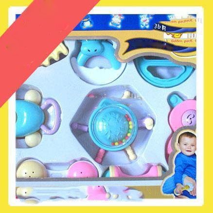 5 Pcs (10 In1) Plastic Baby Rattle Toys 100% Non-Toxic Safe Puzzl Infant Educational Toys Baby Gift