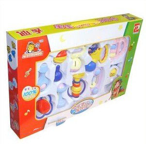 Freeshipping+Baby Rattle Toys Combined 10 Pcs Puzzle