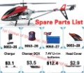 Original Accessories Spare Part for 73cm 3.5ch Rc Helicopter 9053