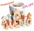 Free Shipping!Promotional!Unbleached Blocks/forest Castle Drum Building Blocks/retail/wholesales