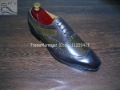 Free Shipping Bespoke Handmade Men's Oxford Color Dark Brown/dark Green Shoe