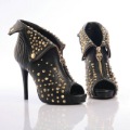 2011 New Skull Boots, Ankle Boots, Boots Rivets,100%genuine Leather,free Shipping