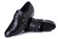 Free Shipping! Brand Men's Black Double - Breasted Leather Shoes Size:US7-US12
