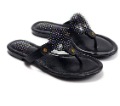 Wholesale Leather Slippers for Womens Black Flip Flop Slippers 2011 Summer Slipper Shoes Free Shipping