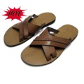 Wholesale 2010 World Top Brand Men's Newest First Layer Leather Slipper Sandal Flip-flotop Quality Factory Price Free Shipping
