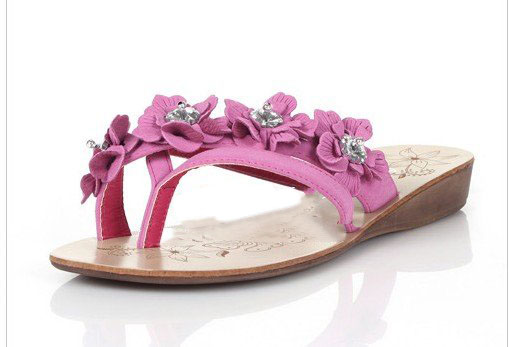 Toe Sandals in Summer 2011, The New Sub-set of Sweet Flowers, with Low Diamond Slippers Korean Women Sandals