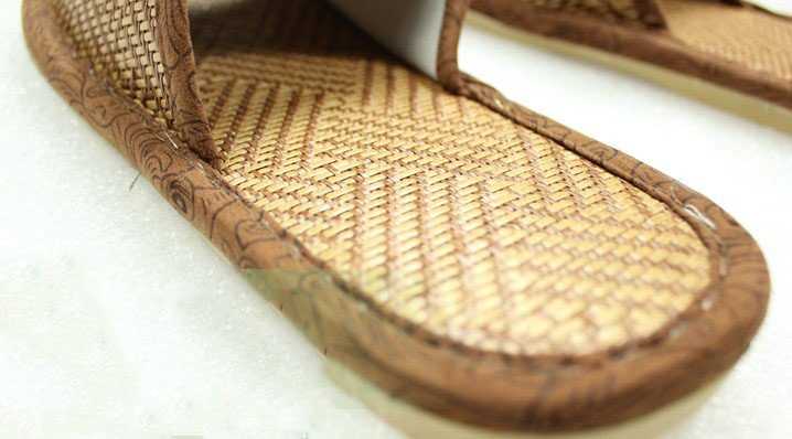 Tendon End of Natural Rattan Mats Bamboo Mat Slipper Sandals Slippers, Japanese Style Summer Trailer Home Slippers