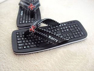 Computer Keyboard-style Flip Flops, Creative, Keyboard-style Slippers, Novelty, Men's Sandals Free Shipping