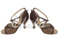 Brown Women Ballroom Latin Salsa Dance Shoes