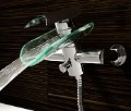 New Design Basin Bathroom Glass Tub Tap Faucet Free Shipping QH205