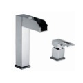 Chrome Battery-free LED Light Waterfall Vessel Color Change Bathroom Sink Faucet/Basin Mixer +Guaranteed 100%+Free Shipping