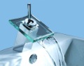 Single Handle Brass Chrome Finishing Glass Waterfall Vessel Bathroom Sink Faucet+100% Guaranteed+Free Shipping