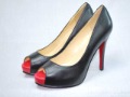 2011 New Black Leather Sexy Ladies' Fashion High Heel Shoes Women High Heel Shoes Peep Toe Free Shipping