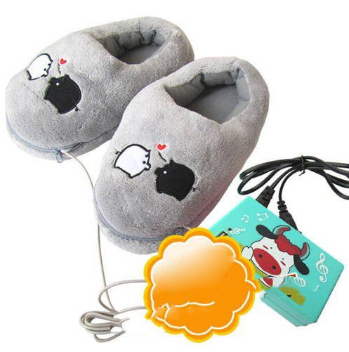 Wholesale Fractional Charge USB Pigs Feet Warm Black and White Shoes 30pcs/lot Freeshipping