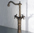Two Handles Antique Brass Widespread Bathroom Sink Faucet - Wholesale - Free Shipping(F-5005)