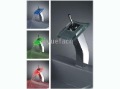 Single Handle Chrome Waterfall LED Bathroom Sink Faucet -Wholesale- Free Shipping(L-4004)