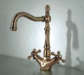 Two Handles Bathroom Antique Brass Sink Faucet - Wholesale - Free Shipping (F-5008)