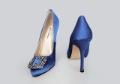 Hot Style Cheap Shoes Women High Heel Shoes Blue Crystal Fashion Shoes Dress Sandal Pumps Shoes