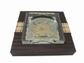 Free Shipping -- Woven Leather & Crystal Cigarette Ashtray