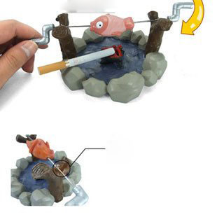Free Shipping/Ashtray Generation 2 Series BBQ Grill - Grilled Fish / Personality Ashtray(wg_200059)
