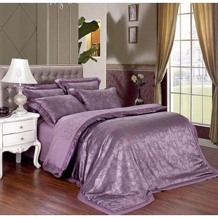 100% Pure Cotton European Tribute Silk Jacquard Weave 4pcs Bedding Set Home Textile Duvet Sets