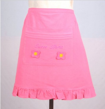 Pink Pure Cotton With Ruffles Apron