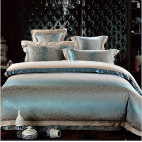 Pure Tencel Tribute Silk Elegant Jacquard Weave Hollow Voile Lace 4pcs Bedding Set Home Textile Duvet Sets