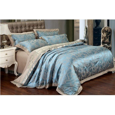 Tencel European Green Tribute Silk Jacquard Weave 4pcs Bedding Set Home Textile Duvet Sets