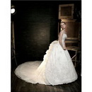Customized Fast Delivery Floor Length with Big Train Top Quality New Style Wedding Dress(HGK2321)