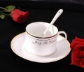 Quality Assurance Grade Bone China Coffee Cup (1 Cup + 1 Plate + 1 Spoon) 5sets/Package