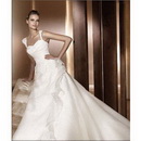 Free Shipping Wedding Dresses A-line Speghetti Organza Ruffle Floor Length